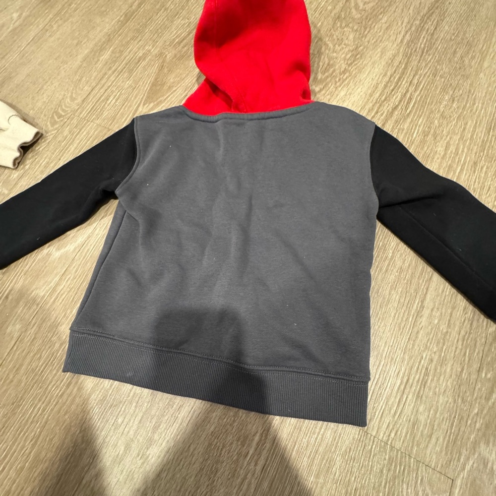 Champion Kids Colorblock Hoodie in Red, Gray & Black